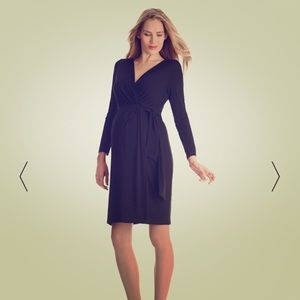 Seraphine black wrap dress maternity nursing sz 4
